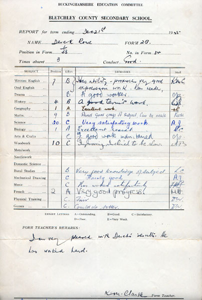 School Report 1955