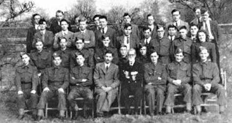 Fifth Japanese language school at Bedford 31.8.43-18.2.44,Commander Tuck with beard centre front row 