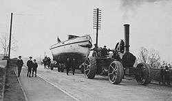 Hayes Boat being transported by road