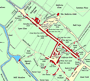 Map of Stony Stratford in 1680