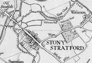 Map of Stony Stratford area in 1822