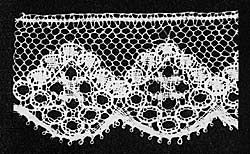 Lace produced from the pattern shown