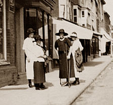 Ladies shopping in Stony Stratford 1920's