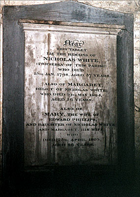 Image of memorial to Nicholas White