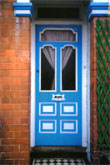 blue door