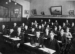 A classroom in Wolverton Boy's School.