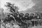 Stephenson's Railway viaduct, from an early print