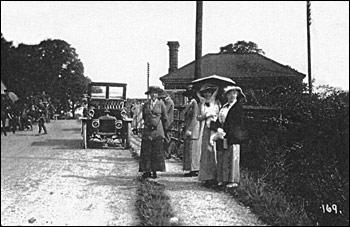 Ladies in Station Rd. watching the soldiers who are playing War Games in 1913