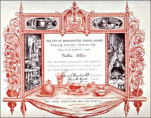 City of Manchester School Board Evening School certificate 1896