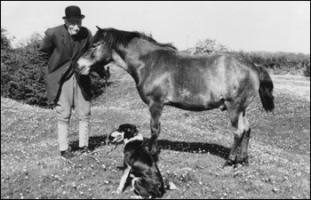 Farmer Amos with Dick Turpin the pony & Charlie the dog