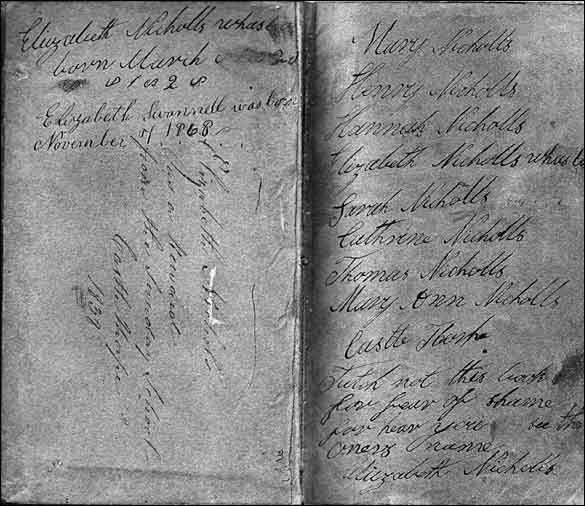 Elizabeth Nichols Sunday School Book 1838