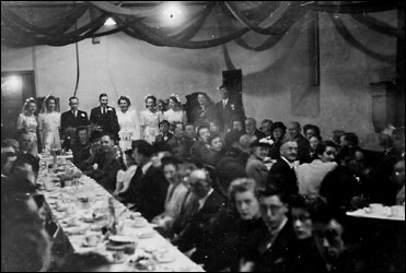 Guests at the wedding reception