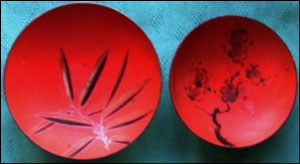 The bowls are dated Tokio 10 May 1946