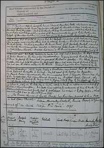 Page 2 from Baptism Book 1890 - 2004