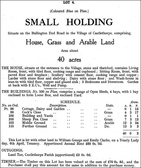 Castlethorpe Estate Sale September 1920 - Lot 4