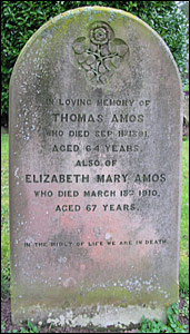  Thomas & Elizabeth Amos gravestone