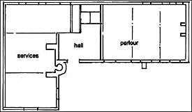 L shape plan of Castle House