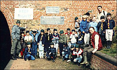 Cubs and Leaders outside the entrance to Blisworth Tunnel