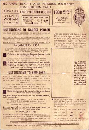 National Health & Pensions Insurance Contribution Card
