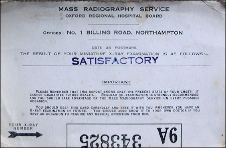 Josie Lane's x-ray results - 1959