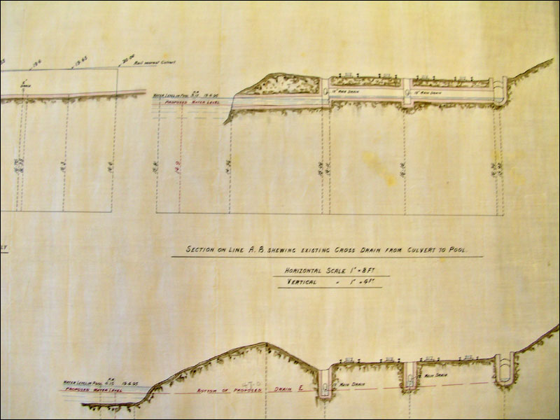 Plan for the drain at Castlethorpe water troughs