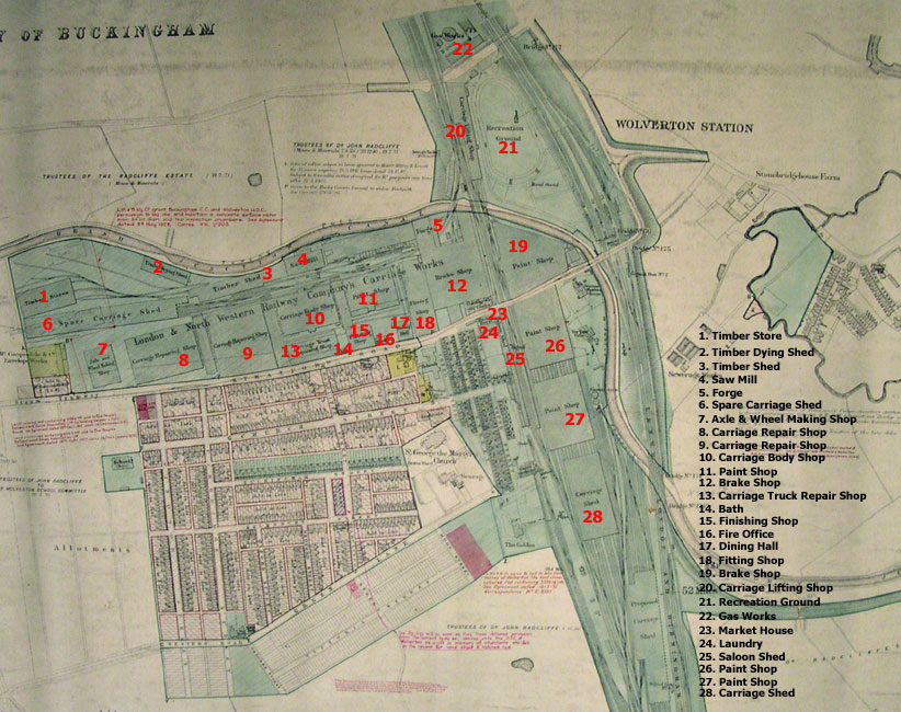 Plan of Wolverton Works in the late 1800s
