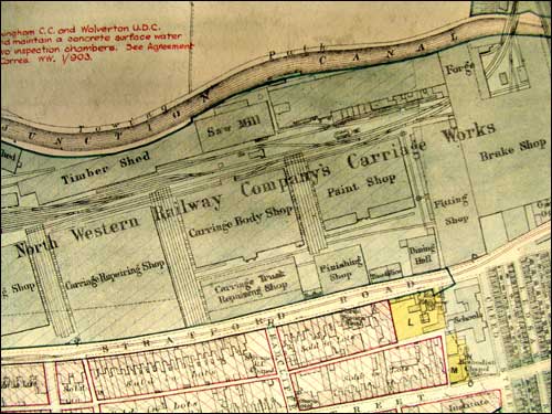 A plan of part of Wolverton Works in the late 1800s