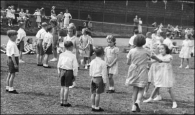 Castlethorpe Village - School pupils country dancing in Wolverton Park - 1951