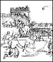 Drawing of the siege of Castlethorpe castle in 1215