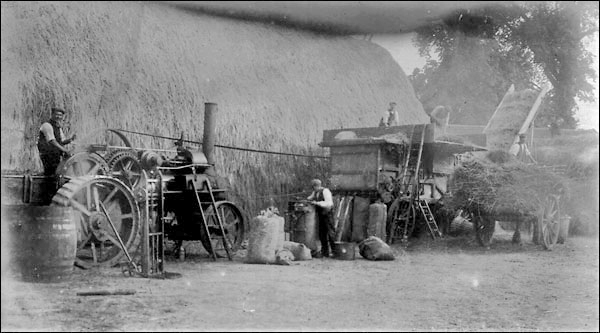 The Lodge - Thrashing with a steam engine Joe Walker from Lathbury was the driver