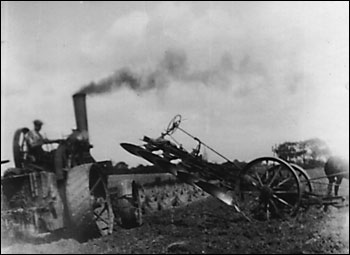 Traction engine ploughing
