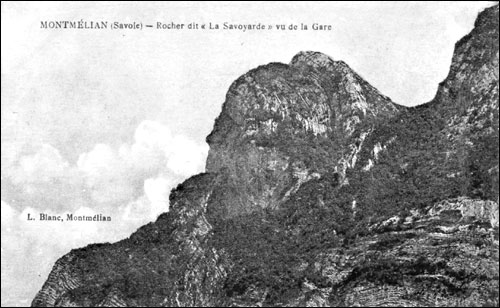 Montmélian (Savoire) Rocher dit (La Savoyarde) vu de la Gare