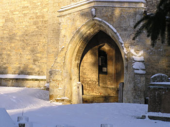 The porch in the snow