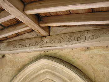 Above the door is carved the words "IN THE YEAR OF OUR LORD 1835.