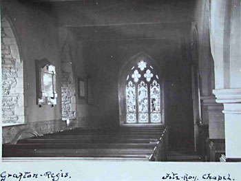 An early photograph of the north aisle before the vestry was moved from the west end of the north aisle to its present position.