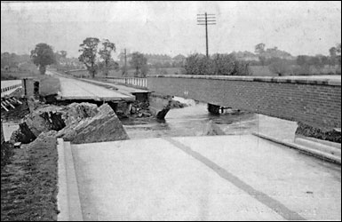 Haversham bridge was washed away Wednesday 18th October 1939