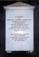 Memorial to Rev'd Garton