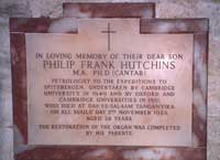Memorial to Philip Hutchins