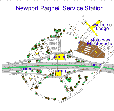 Map of Newport Pagnell Service Station
