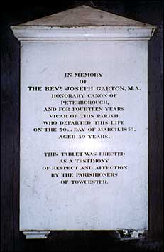 Image of memorial to Rev'd Garton