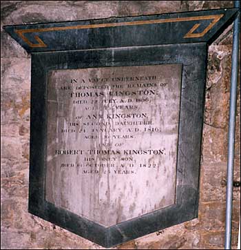 Image of memorial to Thomas Kingston