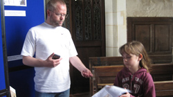 Exploring the exhibition and church