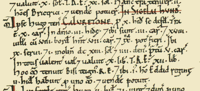 Domesday book entry for Calverton