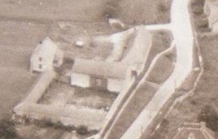 1950s aerial photo of Lower Weald Farm
