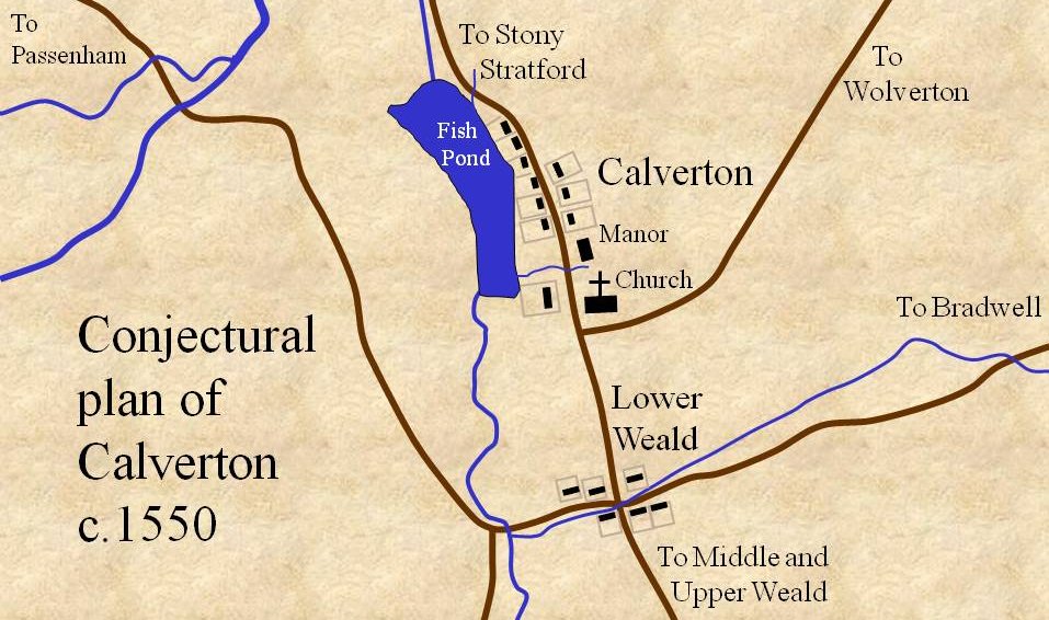 Plan of Calverton c. 1550