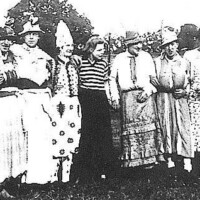 Members of the first VE Day Celebrations football match team in May 1945. Copy of photographic print loaned by Hazel Wallis of Stony Stratford from an original photograph taken by Mrs. Fountaine after the match
