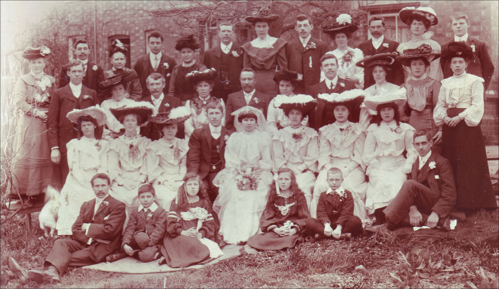 Ada Bavington & Charles Harding wedding March 25th 1905 -outside Sunny View