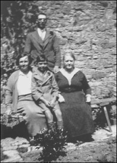 Four generations Left - right Annie Pittam, Leslie Pittam, Caroline Mumford Ron Pittam standing - father of Leslie