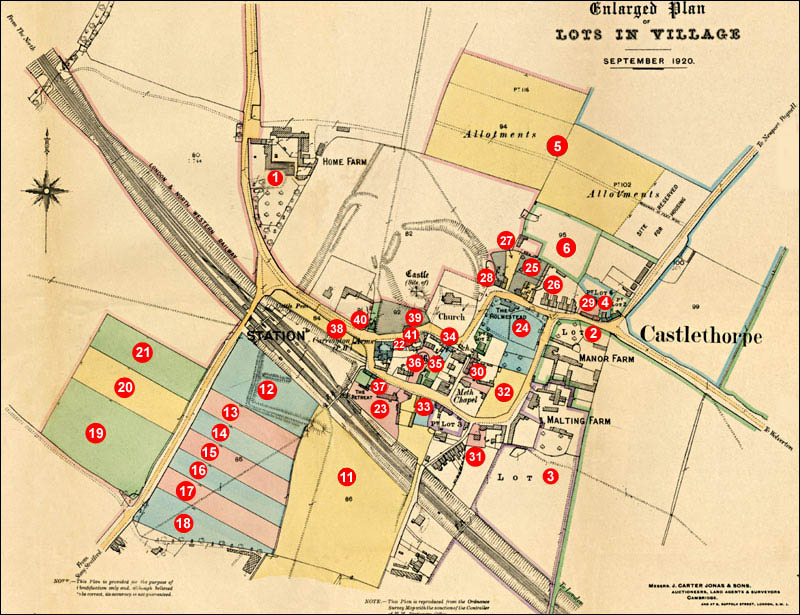 Castlethorpe Estate Sale Map 1920