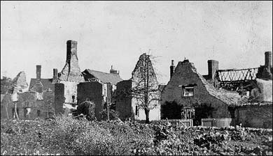 View of the damaged houses in Front Street.